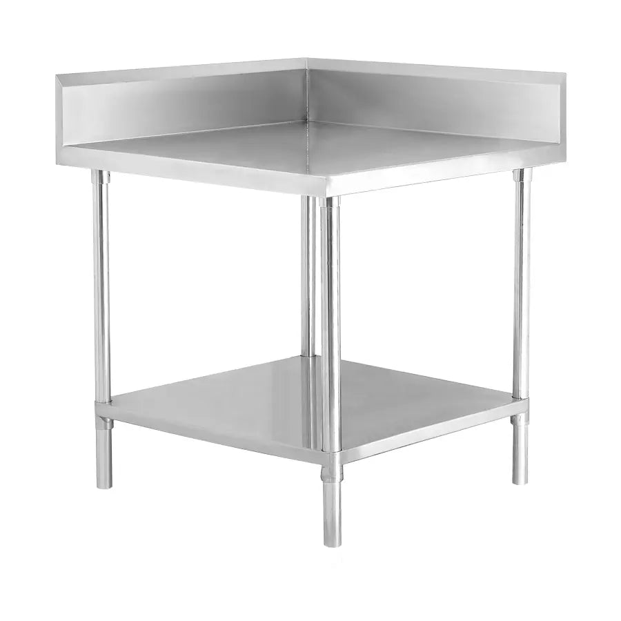 Corner Workbench with Splashback and Undershelf - 600mm